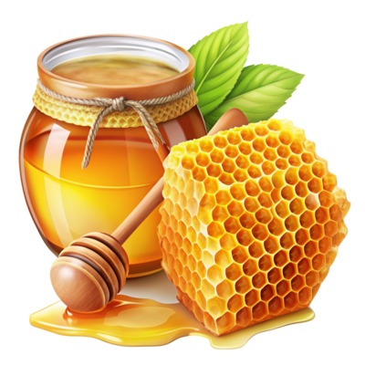 honey-and-honeycomb-realistic-item-free-png