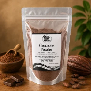Rose's Herbal Bliss Chocolate Powder 8oz, natural Jamaican product