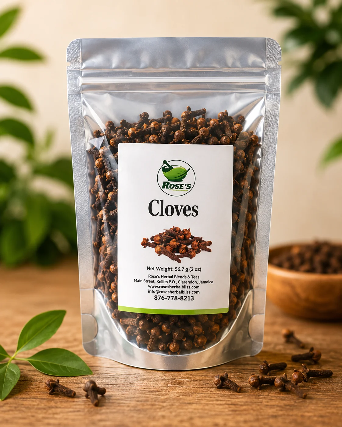 Rose's Herbal Bliss Clove 2oz, natural Jamaican product