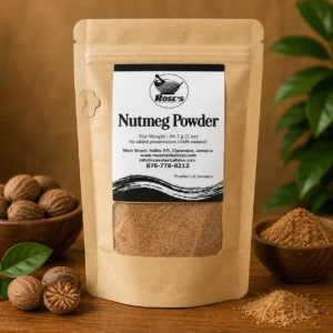 Rose's Herbal Bliss Nutmeg Powder 2oz, natural Jamaican product